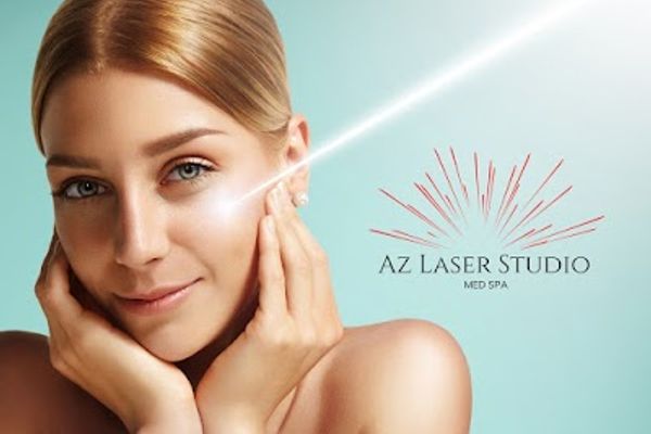 Clean, professional medical spa treatment room with neutral tones at AZ Laser Studio & Medspa in Tempe