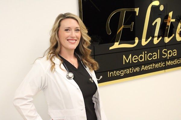 Clean, professional medical spa treatment room with neutral tones at Elite Medical Spa in Tysons