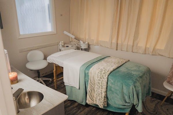 Clean, professional medical spa treatment room with neutral tones at Hilton Head Medical Spa in Hilton Head