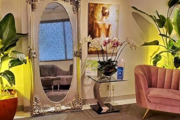 Clean, professional medical spa treatment room with neutral tones at Natural Rejuvenation MedSpa in Bellevue