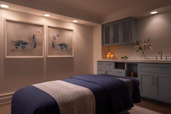 Clean, professional medical spa treatment room with neutral tones at Ocean Tides Spa in Hilton Head