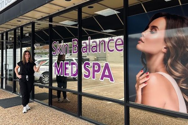 Clean, professional medical spa treatment room with neutral tones at Skin Balance & Rejuvenation MedSpa in Fort Worth