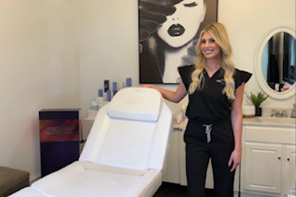 Clean, professional medical spa treatment room with neutral tones at Skincredible in Bryn Mawr
