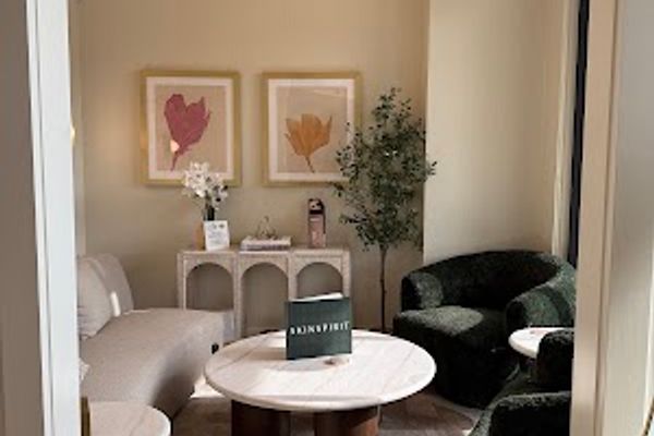 Clean, professional medical spa treatment room with neutral tones at SkinSpirit in Fort Worth