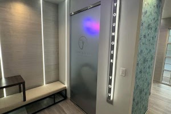 Clean, professional medical spa treatment room with neutral tones at Younger You IV Lounge & Medspa in Memphis