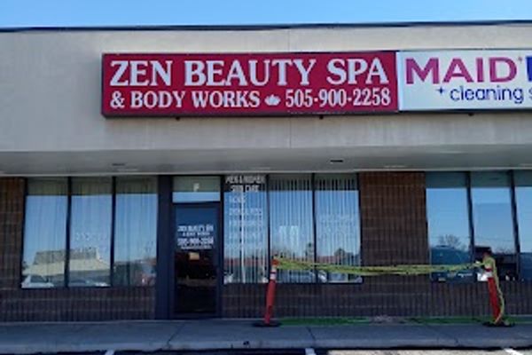 Clean, professional medical spa treatment room with neutral tones at Zen Beauty Spa & Body Works in Albuquerque