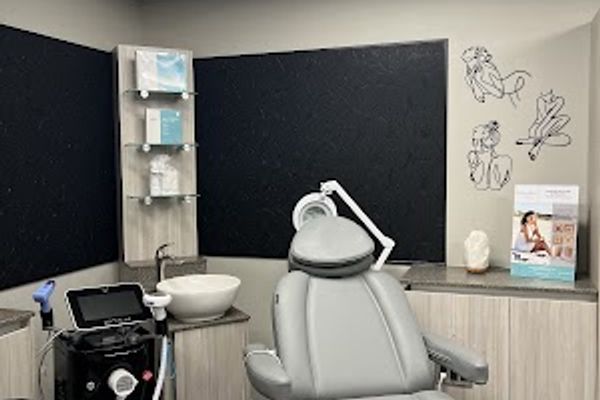 Clean, professional medical spa treatment room with neutral tones at Zen Vitality Spa, LLC in Omaha